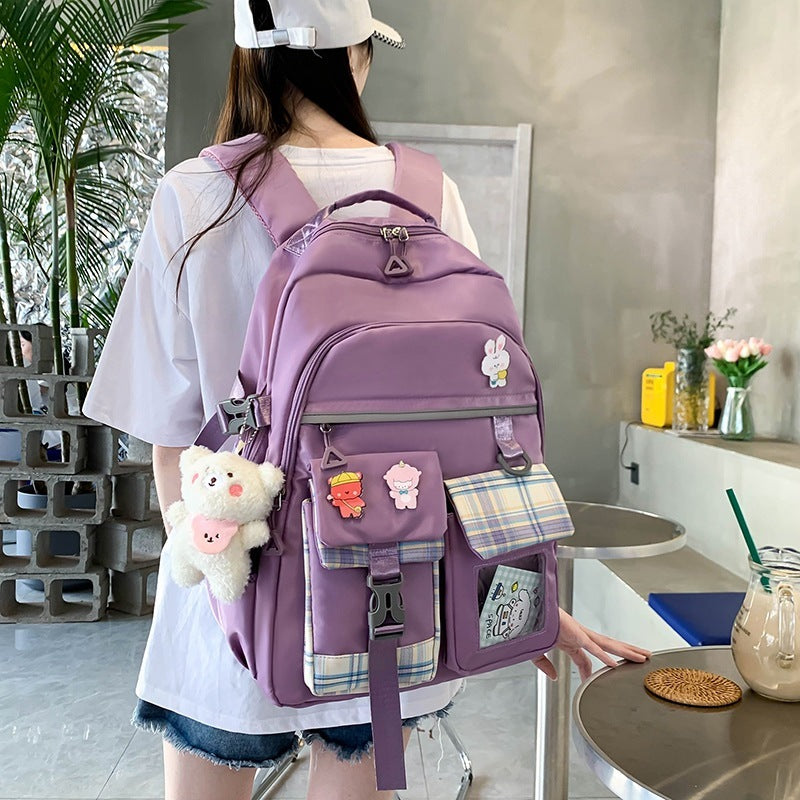 New Harajuku Cute Preppy Backpack Two Piece Set