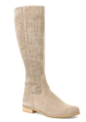 Low Heel Large Size Round Head Air Vent Suede High Boots