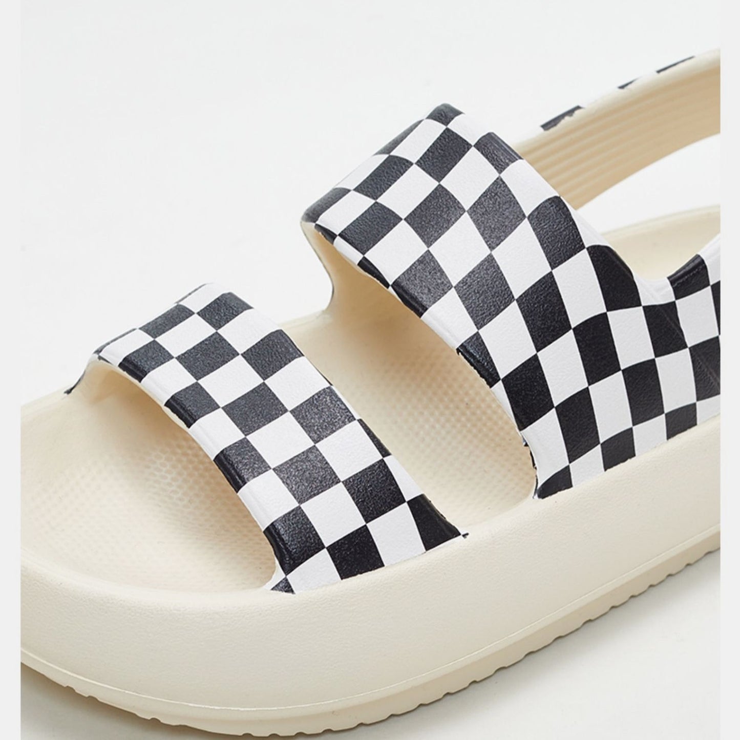 Tuned Checkerboard Black Sandals Female