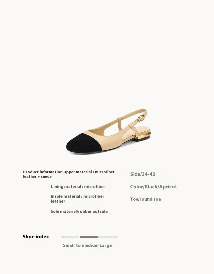 Closed Toe Sandals Women's One-strap Color Matching Empty Flat Heel