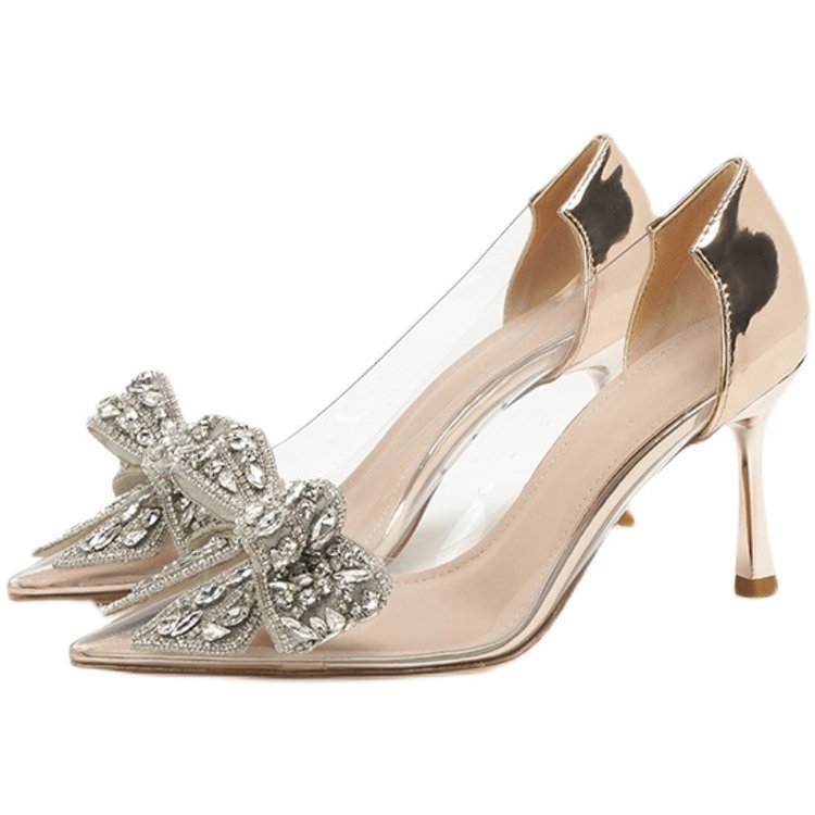 Women's Champagne Wedding Single Shoes