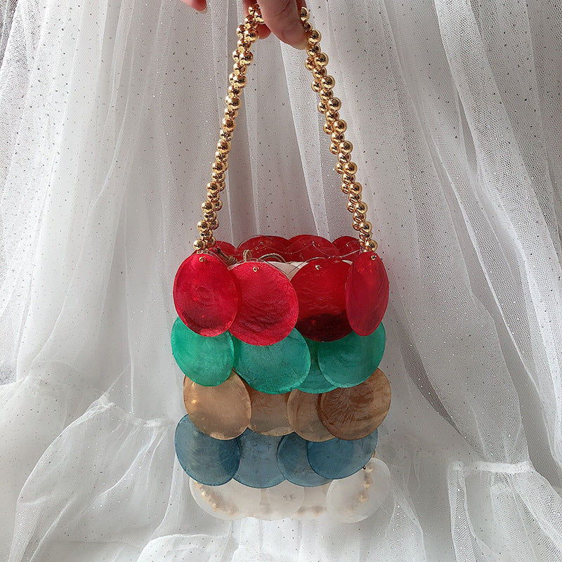 New Colorful Handwoven Shell Bag Fashion Color