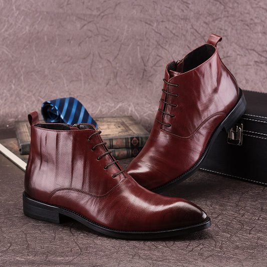 Tie-up Martin Boots Business Leather Tide