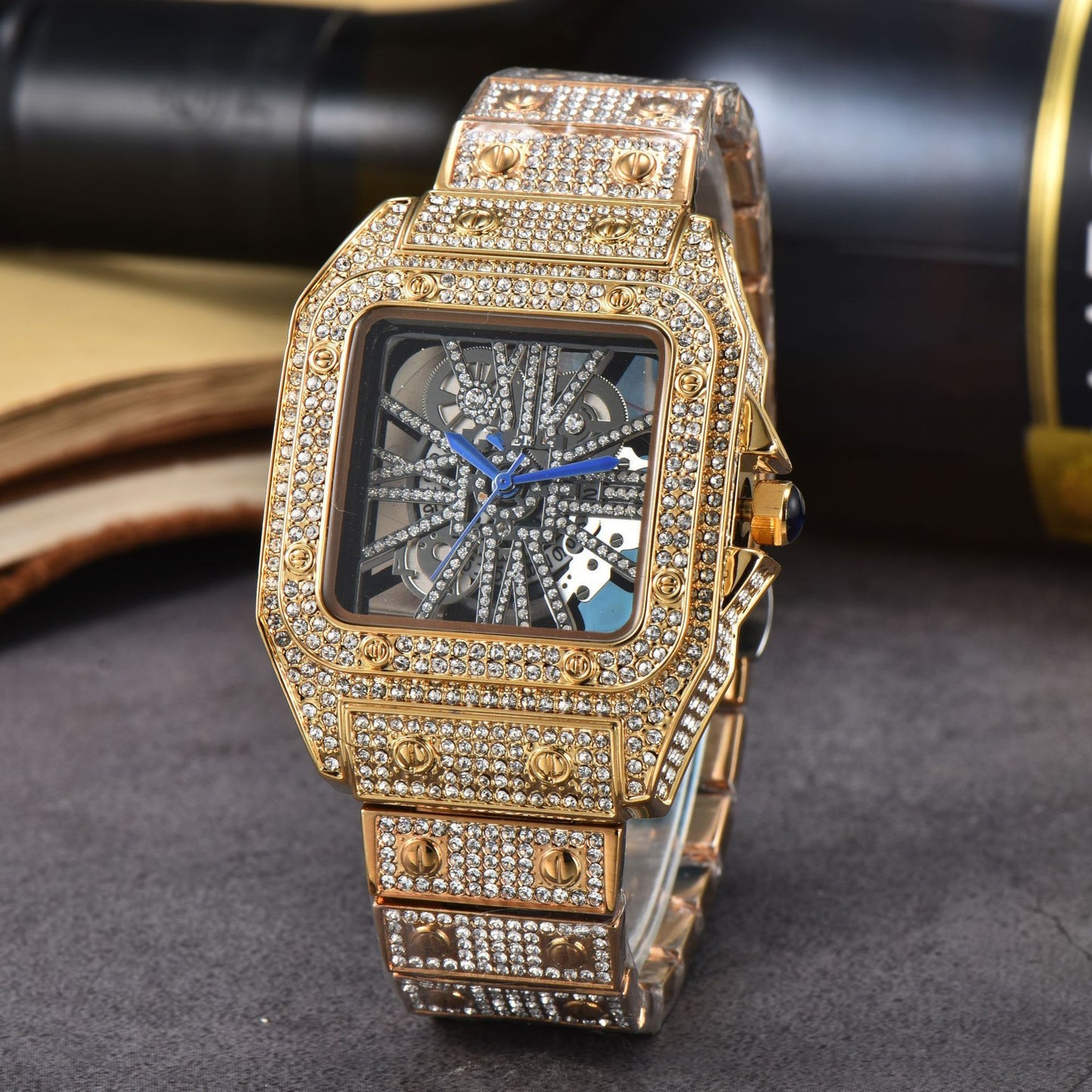 Reloj de mujer con correa de acero y diamantes de moda