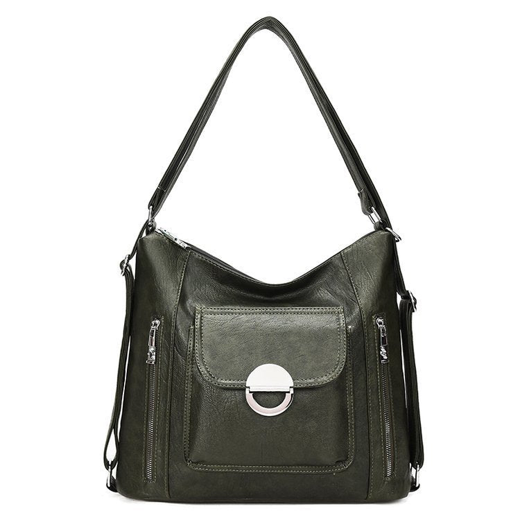 Bolso de hombro de piel lavada de moda para mujer