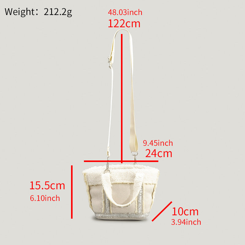 Autumn And Winter Woolen Bucket Bag Female Special-interest Design