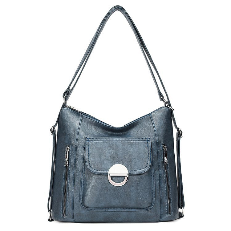 Bolso de hombro de piel lavada de moda para mujer