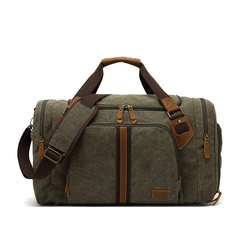 Men's Casual Canvas Wet And Dry Separation Travel Bag