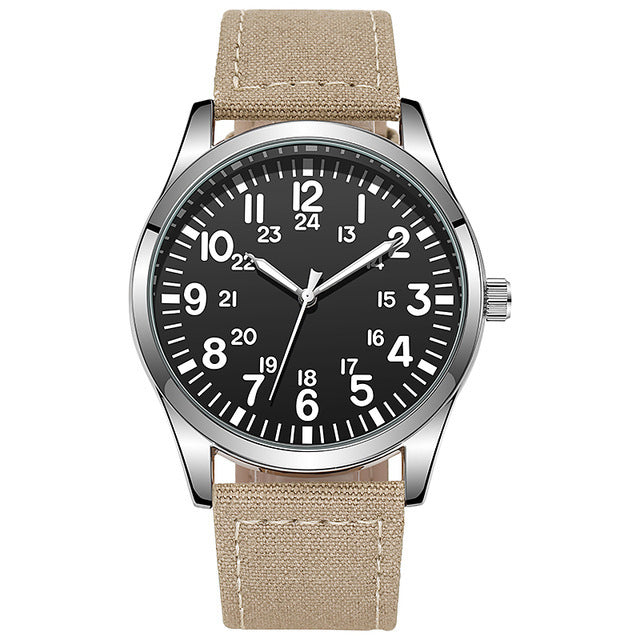 Air Force Field Fabric Strap 24-hour Display Watch