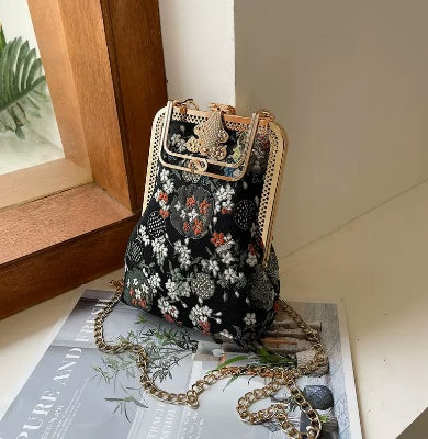 Cross Body Handbag Tassel Embroidery Women's Bag With Cheongsam