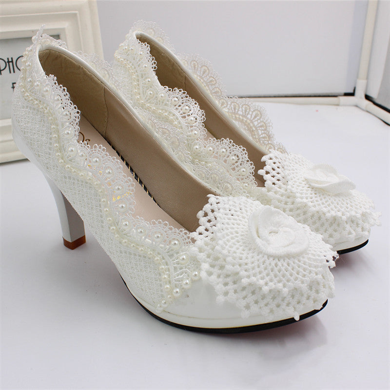 White Wedding High Heel Women's Shoes