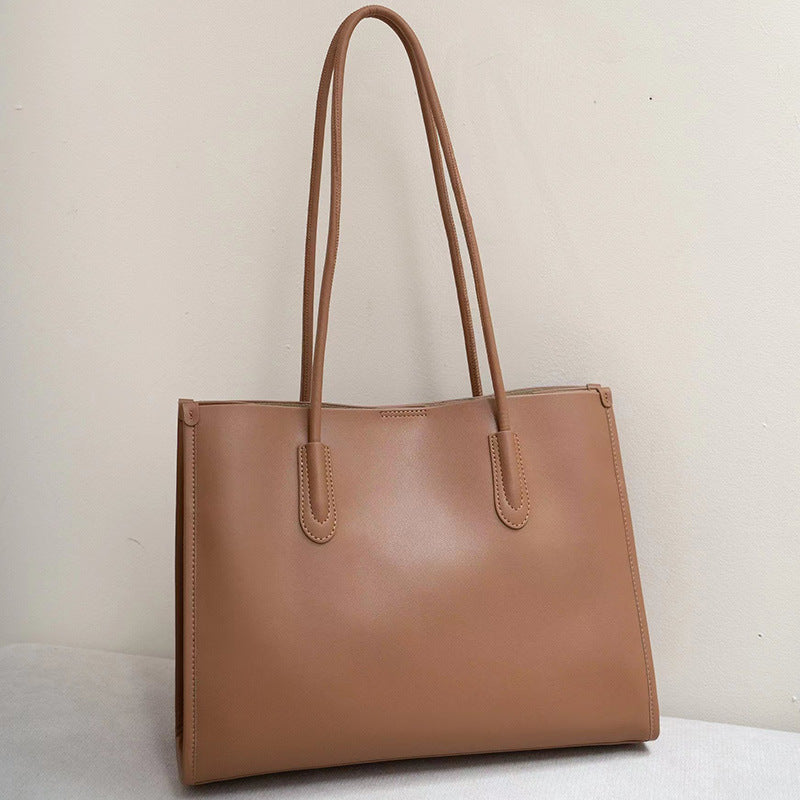 Genuine Leather Bag Women's Tote Bag Commuter Shoulder Bag Large Capacity Large Bag