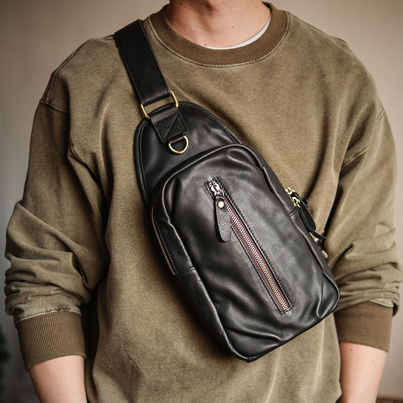 Men's Fashion Casual Versatile Leather Single Shoulder Crossbody Bag