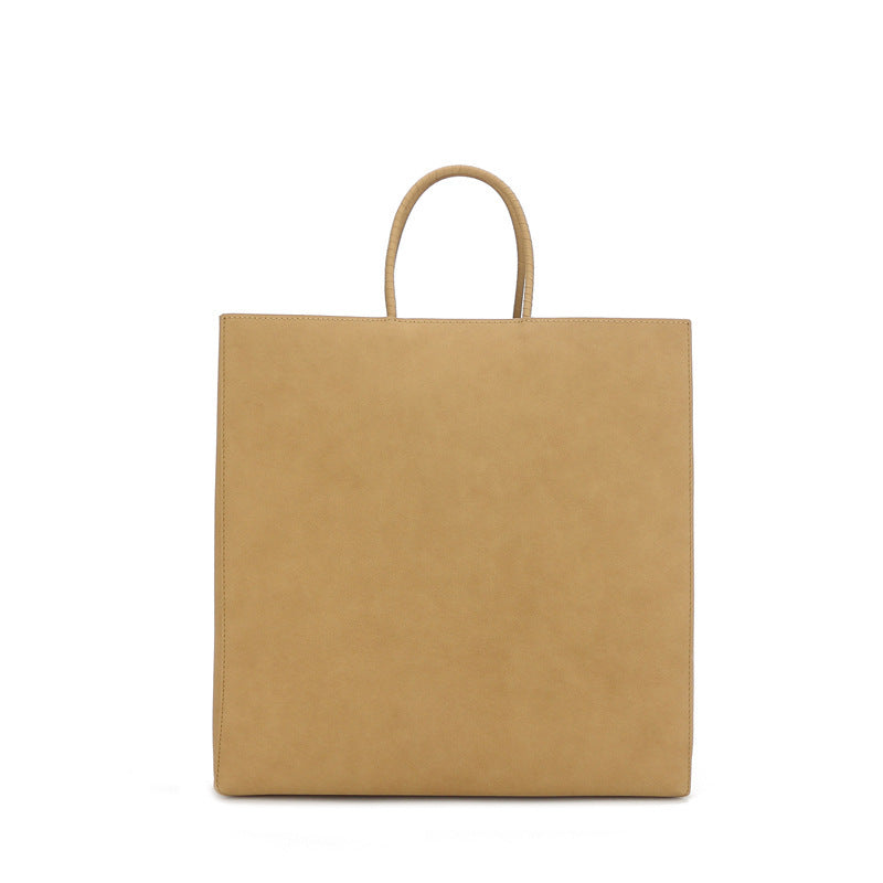 Kraft Paper Bag Leather Handbag