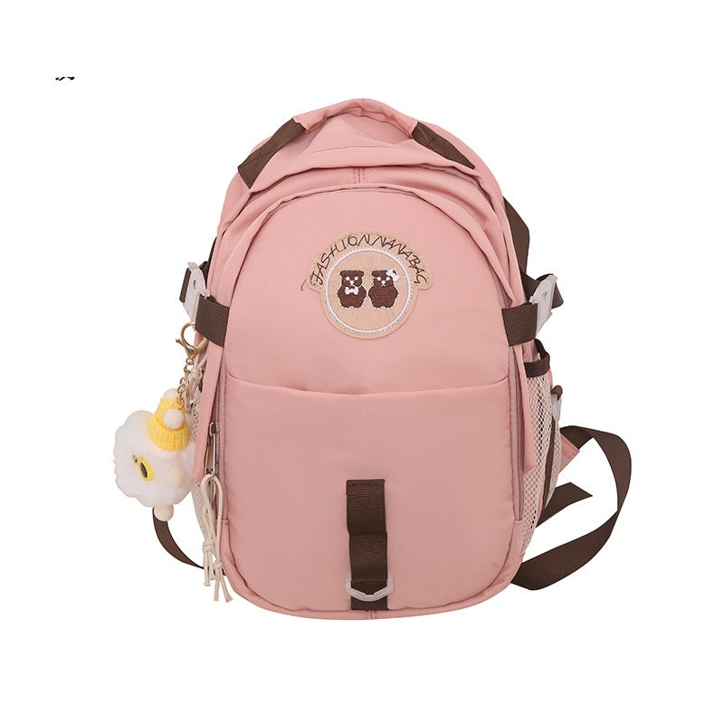 Junior High School Student Bear Schoolbag Good-looking Korean Female Travel Backpack