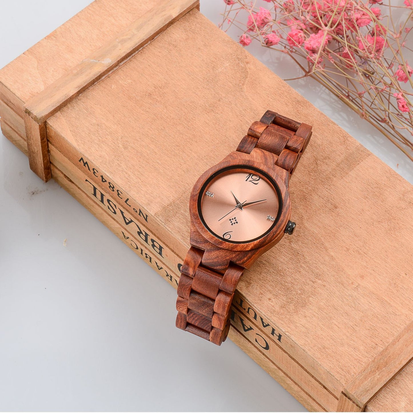 Reloj de cuarzo de moda informal de madera