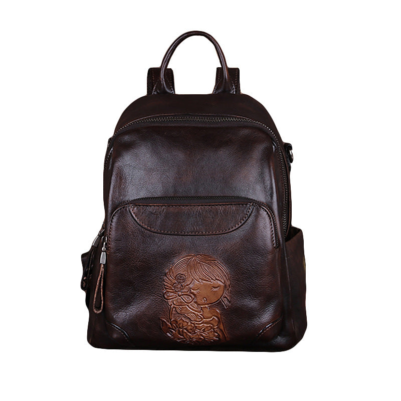 First Layer Leather Multi-purpose Retro Backpack