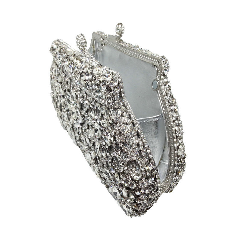 European And American Shell Type Metal Diamond Women's Evening Bag