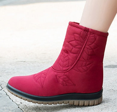 Women's Snow Boots Winter Warm Non-slip Thick Cotton Boots Middle-aged Mom Cotton-padded Shoes