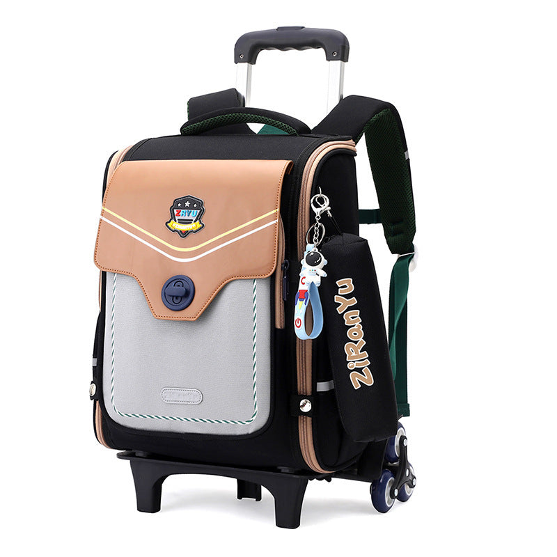 Primary School Student Trolley Schoolbag Detachable Backpack