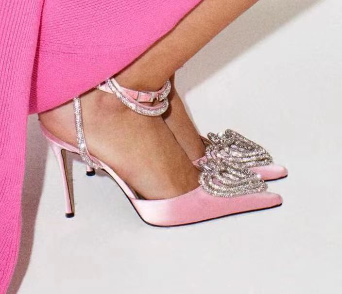 Sandalias de mujer modernas y combinables con diamantes de imitación en forma de corazón