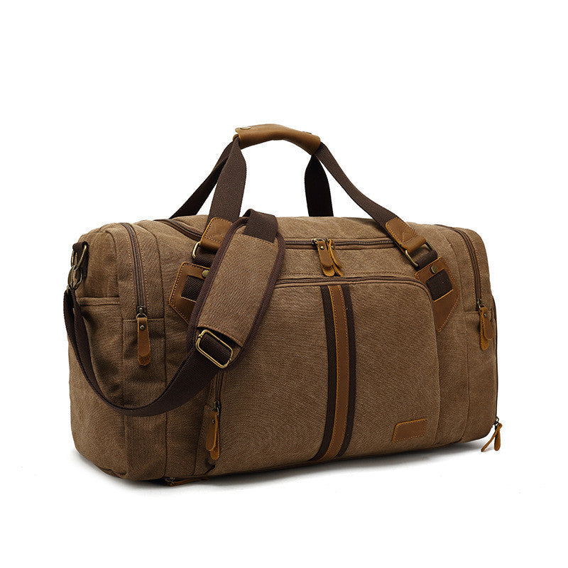 Men's Casual Canvas Wet And Dry Separation Travel Bag