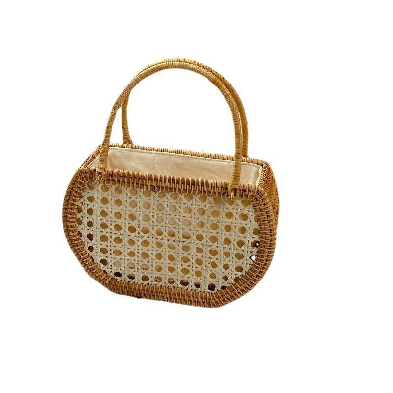 Women's Fashion Vintage Woven Rattan Tote Bag