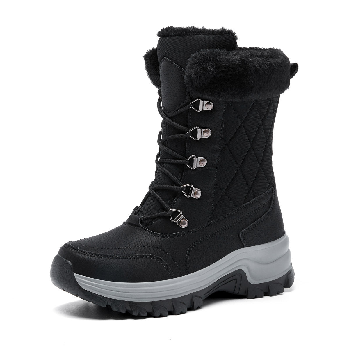 Women's Winter Fashion High-top Warm Fleece-lined Thick And Comfortable Snow Boots