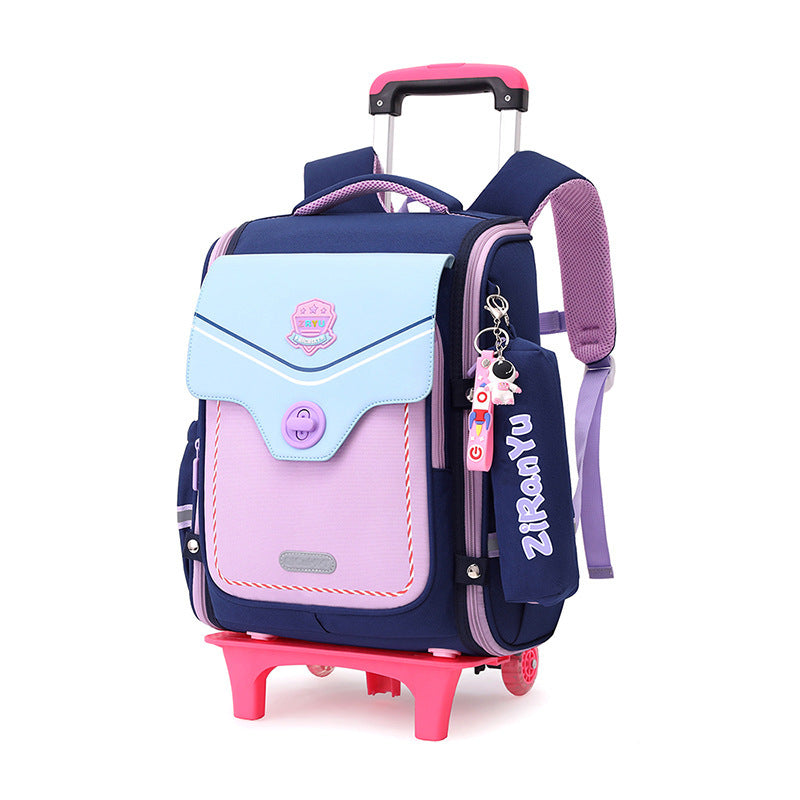 Primary School Student Trolley Schoolbag Detachable Backpack