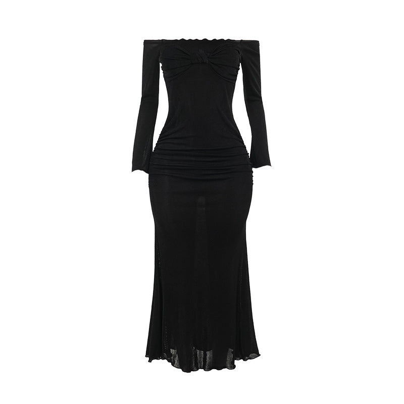 Fashionable Elegant Sexy Slim-fit Off-shoulder Chest Dress