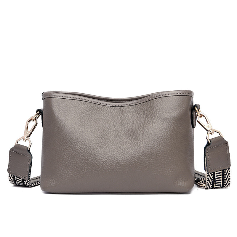 Fashion Simple Lychee Pattern Shoulder Messenger Bag