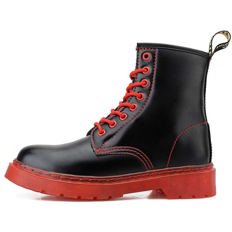 Boots Women's Soft Leather Red Line British Style