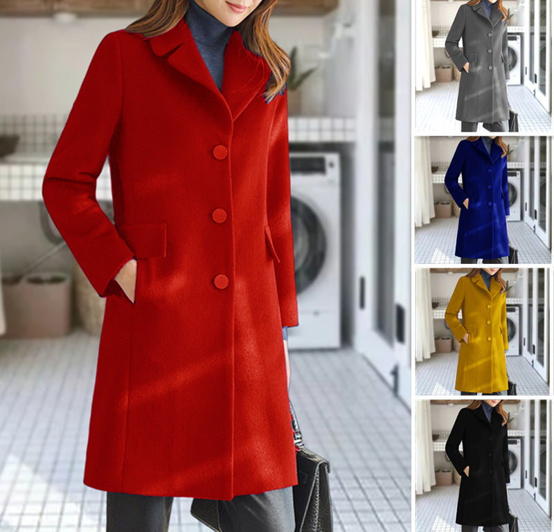 Woolen Women's Coat Multi-color Multi-size