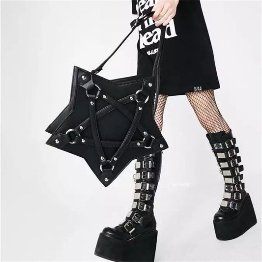 Women's Pentagram Strap PU Leather Shoulder Bag