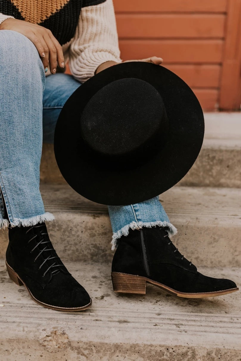 Botas de mujer de tacón cuadrado bajo y estilo informal para otoño e invierno