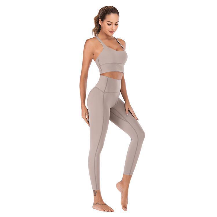 Ropa interior deportiva de color sólido para yoga, pantalones de yoga para fitness, traje de yoga