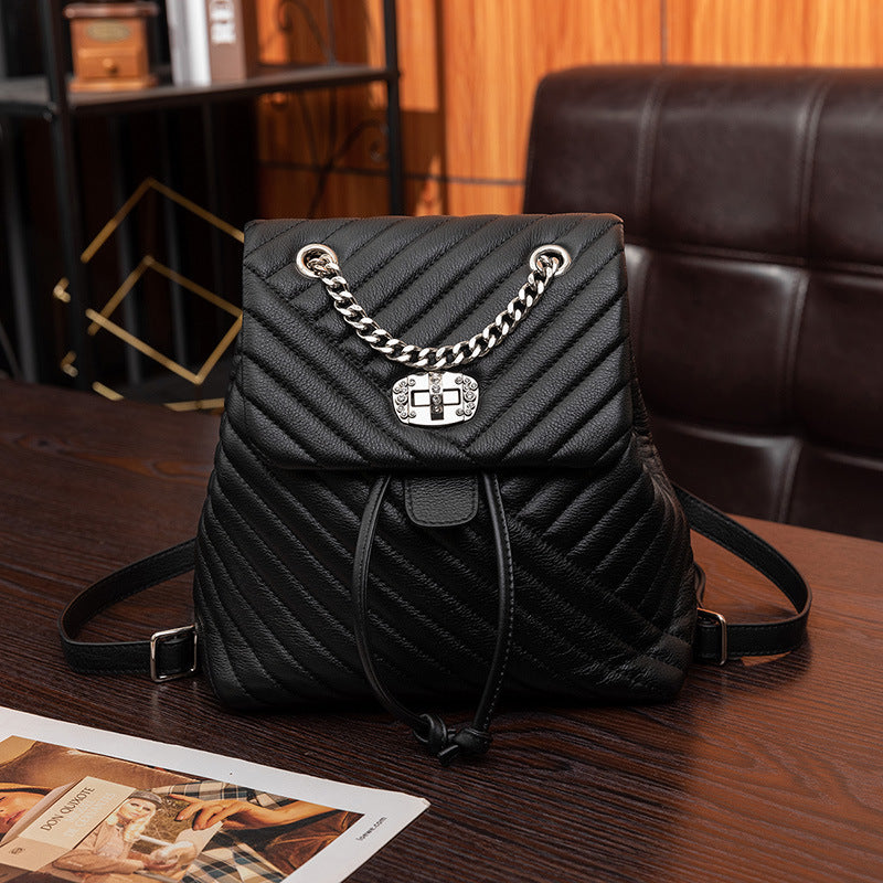 Casual Versatile Embroidery Line Casual Small Backpack Fashion