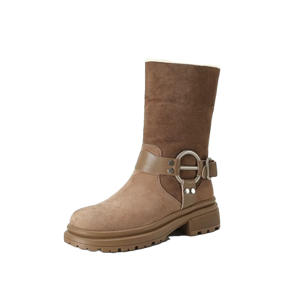 Botas de nieve estilo western con suela gruesa para mujer