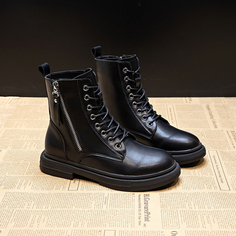 Women's Ankle Spring And Autumn Side Zipper All-match Large Size Boots