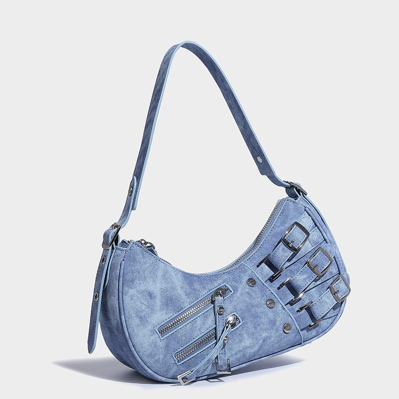 Denim Underarm Bag American Retro