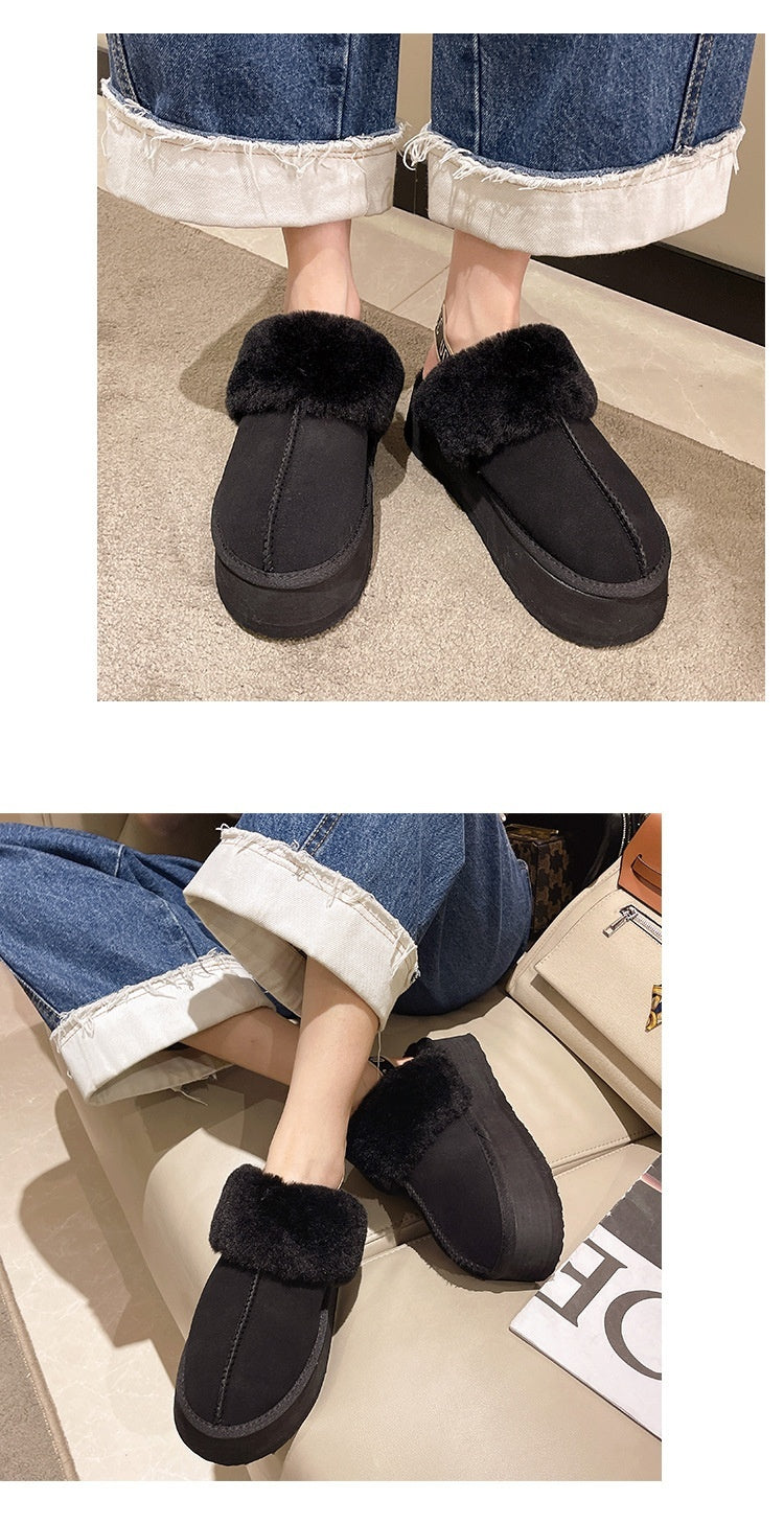 Fur Integrated Platform Snow Boots Toe Cap Non-slip