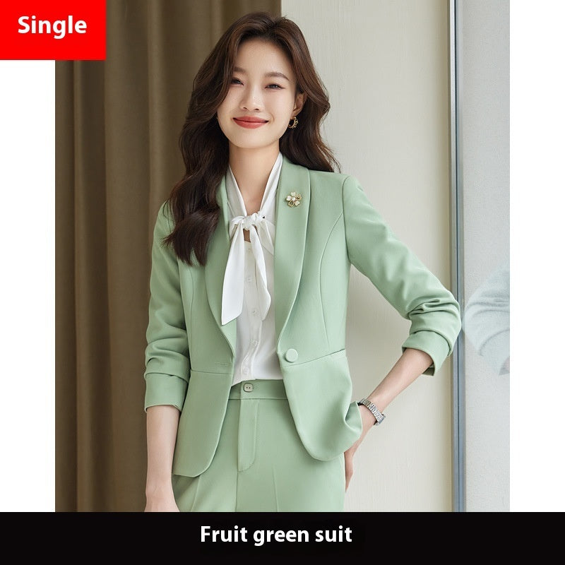 Rose Red Suit Lightly Mature High-end Temperament Business Wear Small Suit Interview