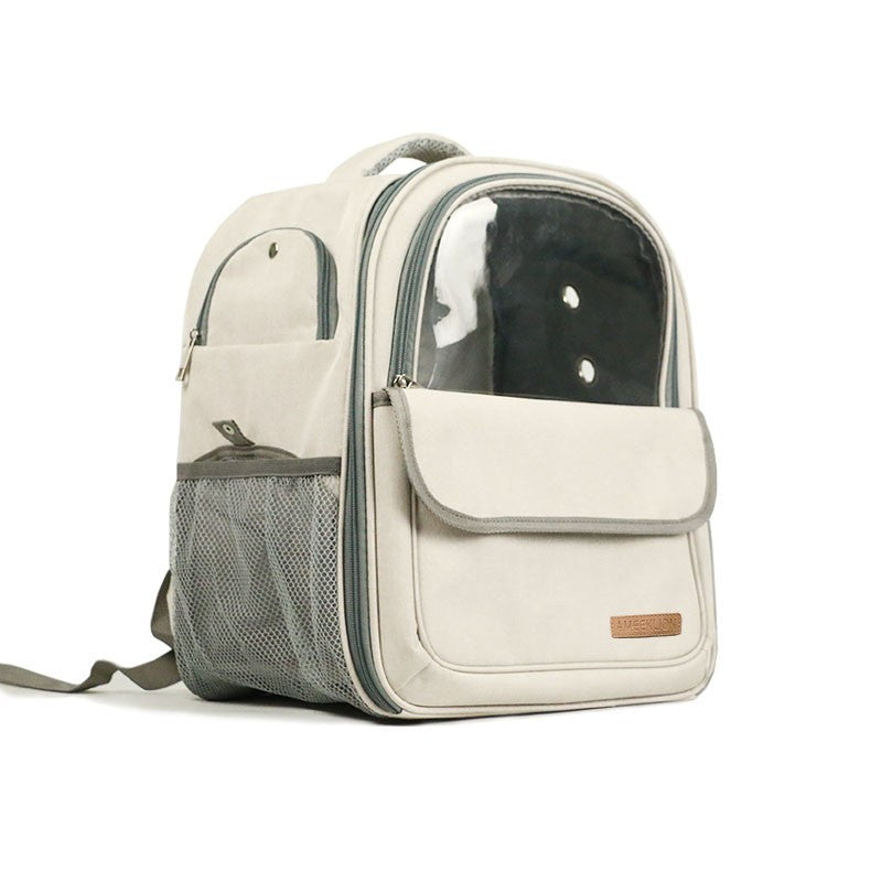 Summer Breathable Outdoor Portable Canvas Portable Pet Backpack