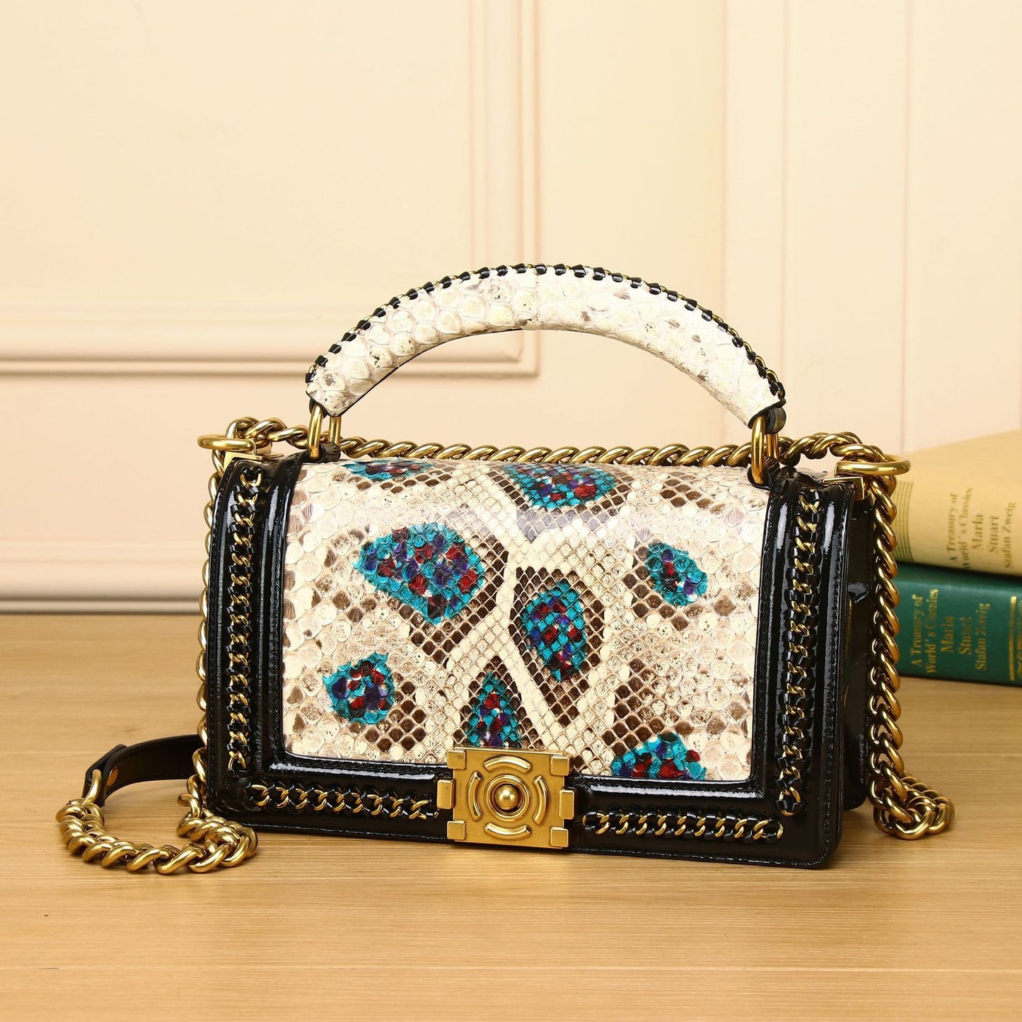 Fashion Hand-held Chain One-shoulder Diagonal High-end Small Square Bag