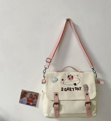 Women's Large Capacity Japanese Korean Style Canvas Bag Messenger