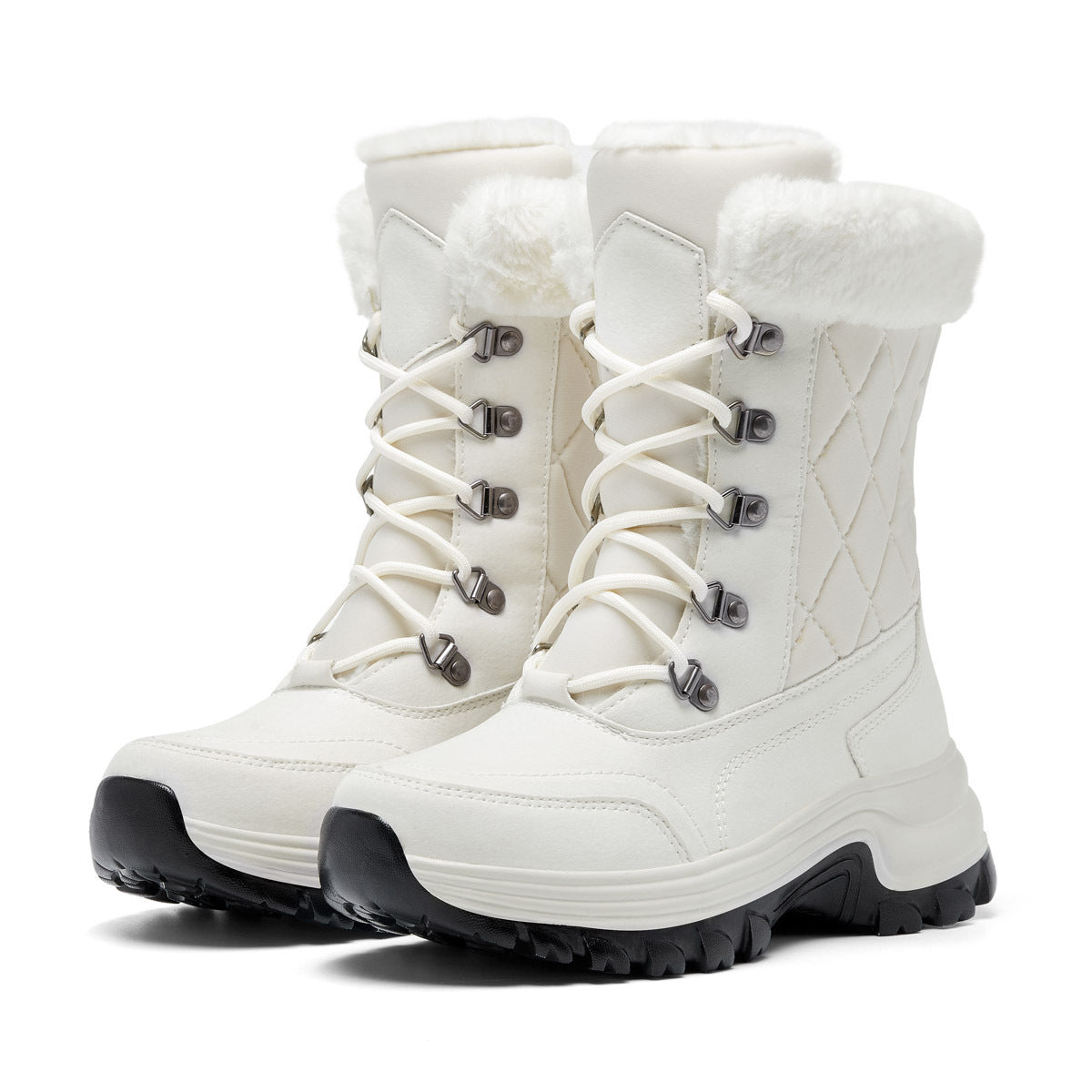 Botas de nieve de invierno para mujer, de caña alta, cálidas, con forro polar, gruesas y cómodas