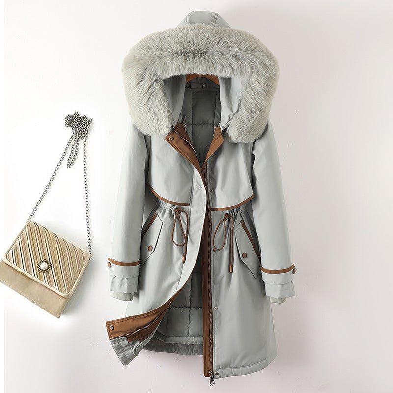 Women's Cotton-padded Coat With Removable Lining Hooded Down