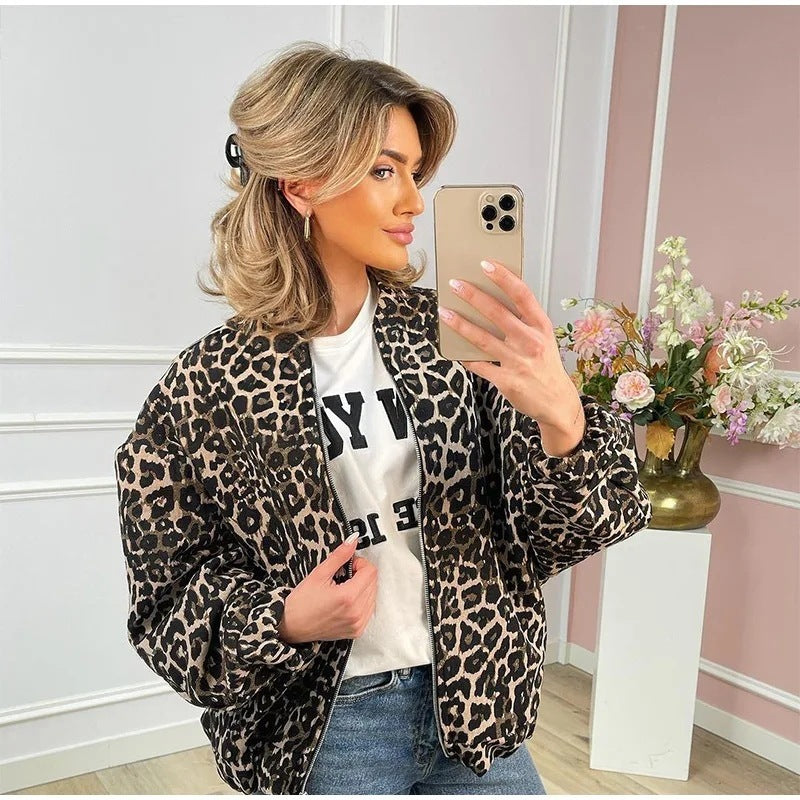 Leopard Print Printed Jacket Coat