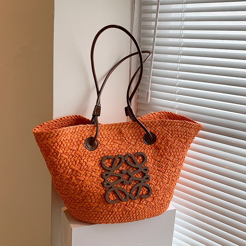 Straw Casual Woven Holiday Tote Bag Ladies Niche