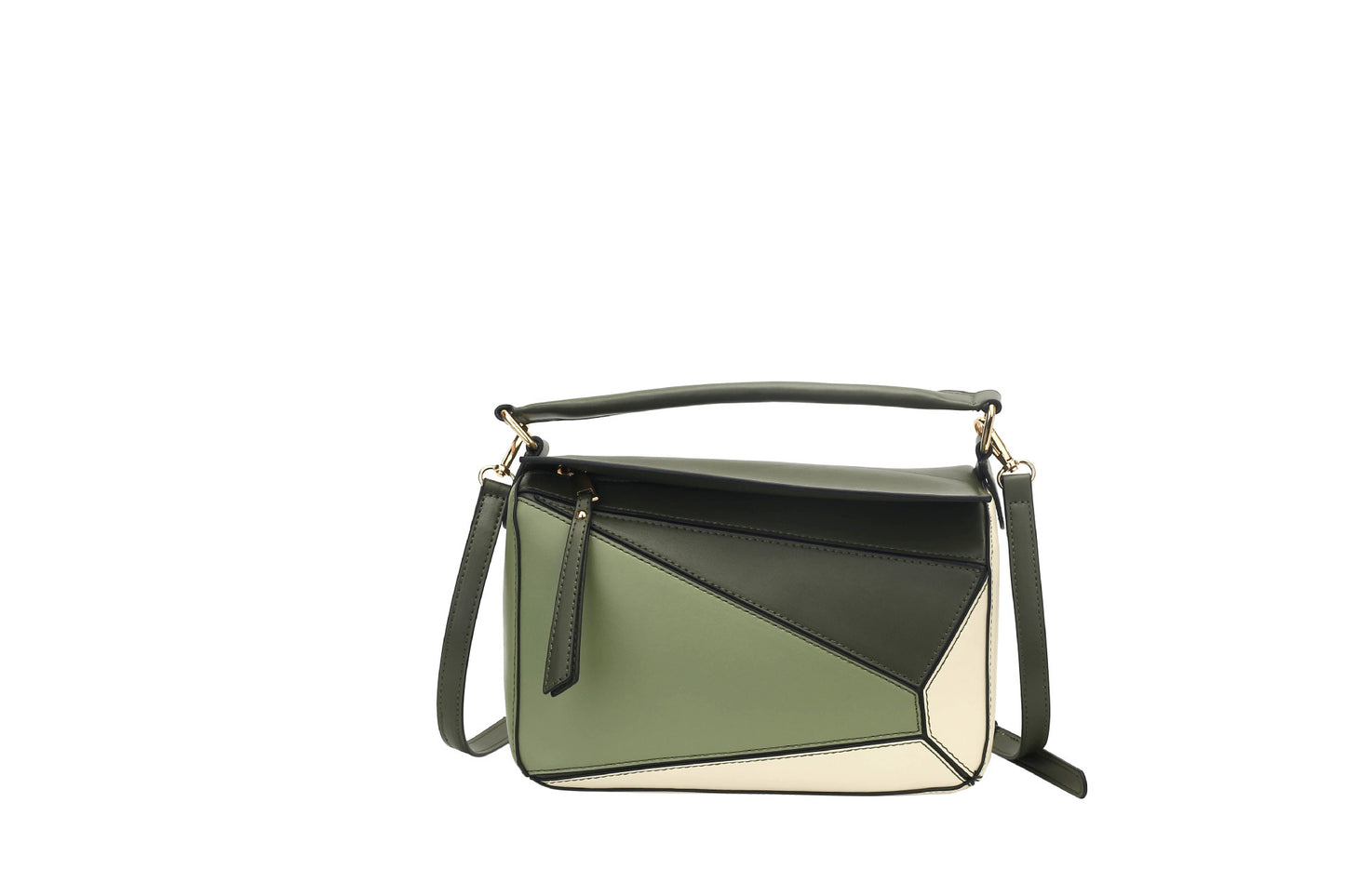 Bolso de hombro geométrico con colores en contraste para mujer